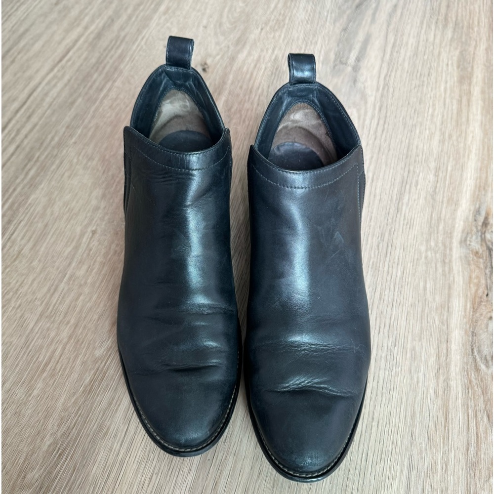 Paul Green Leather Ankle Bootie Black